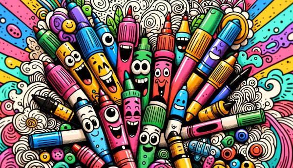 header image of several colored markers